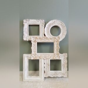 Shabby Chic White Ornate Multi-Frame Wall Decor
